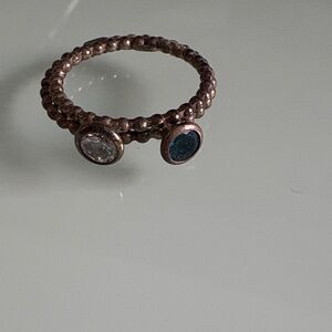 Elegant Dual-Stone Ring in Bronze